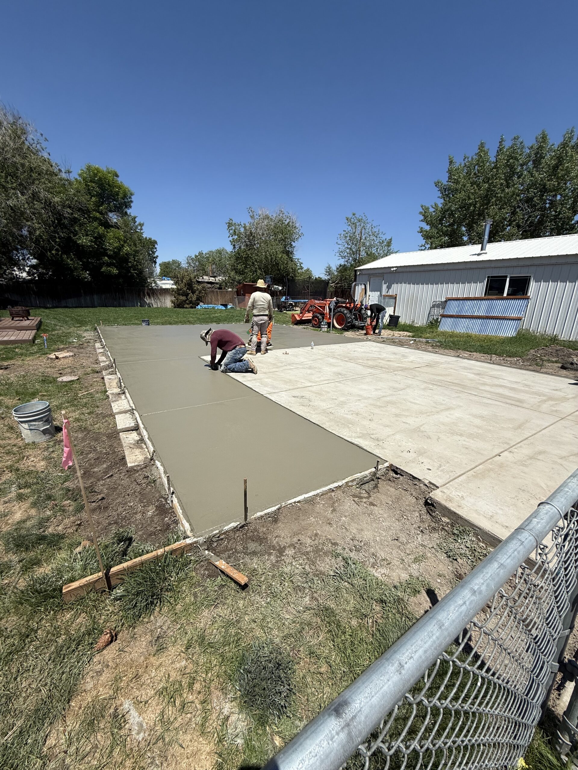 Concrete slab and flatwork poured for a Colorado steel building