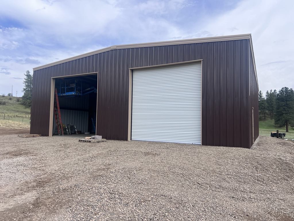 Large agricultural steel building in rural Colorado